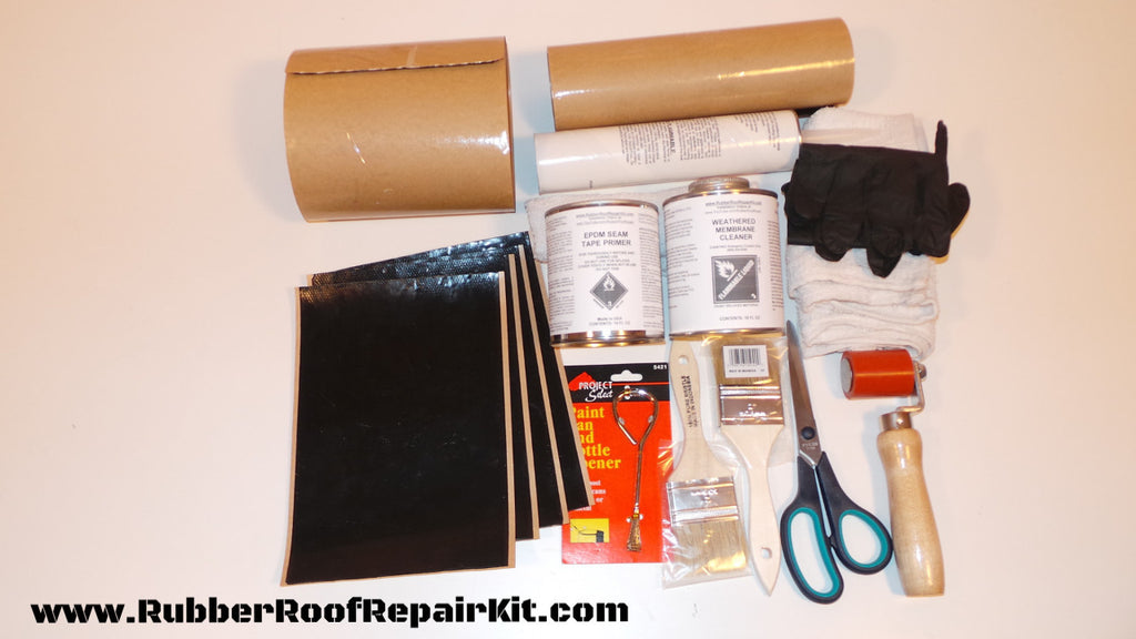 EPDM Rubber Roof Repair Material and Tools - www.RubberRoofRepairKit.com